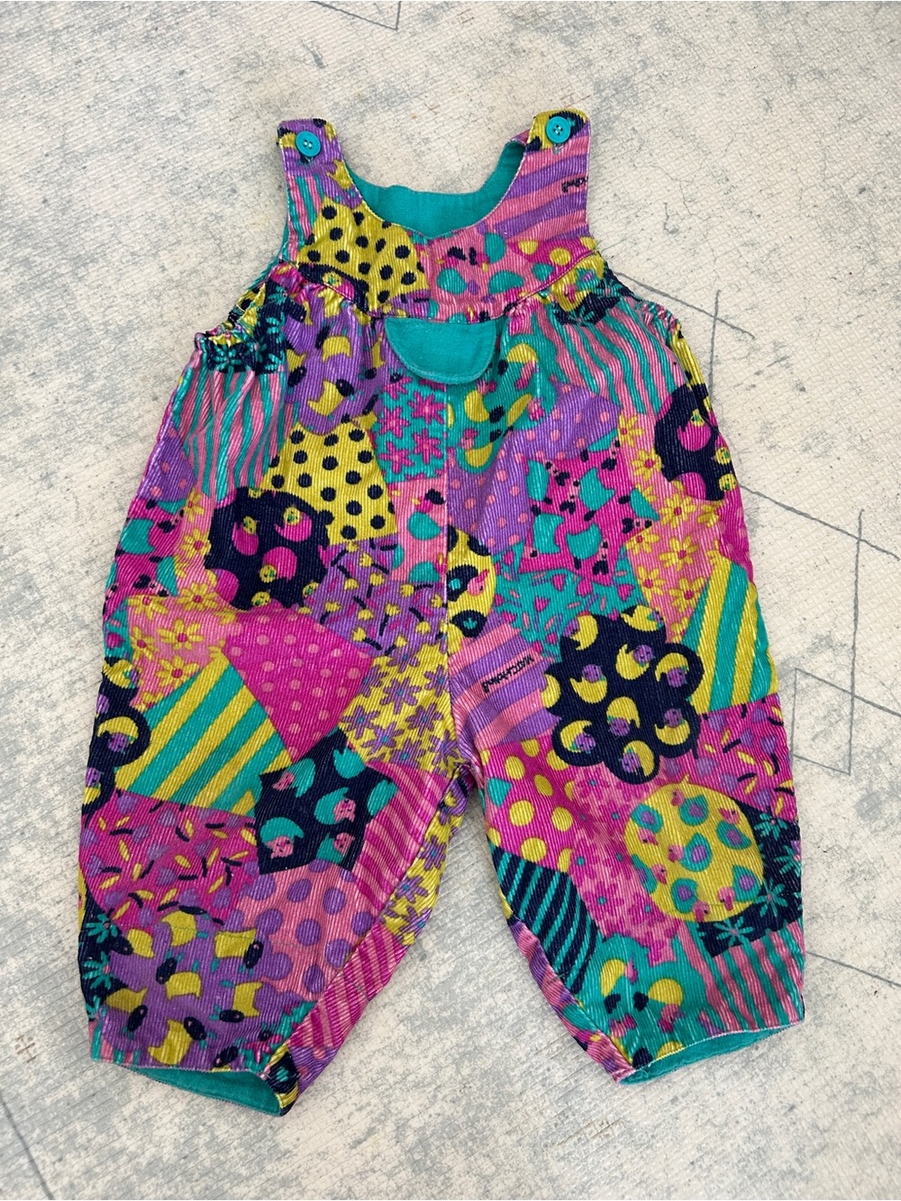 Colorful Patchwork Baby Overalls - Vibrant Multicolor Print